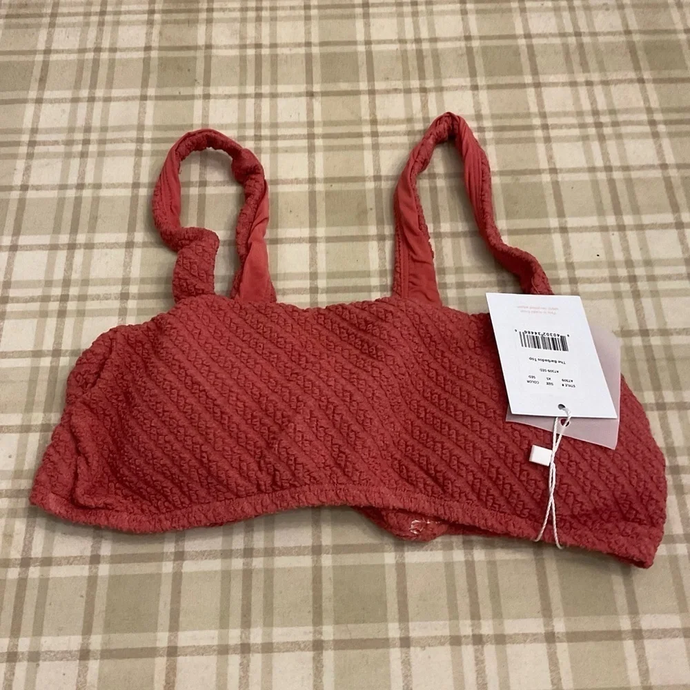 Andie The Barbados Bikini Top Sedona Red‎ Macrame Bathing Suit Swimsuit XS NWT
